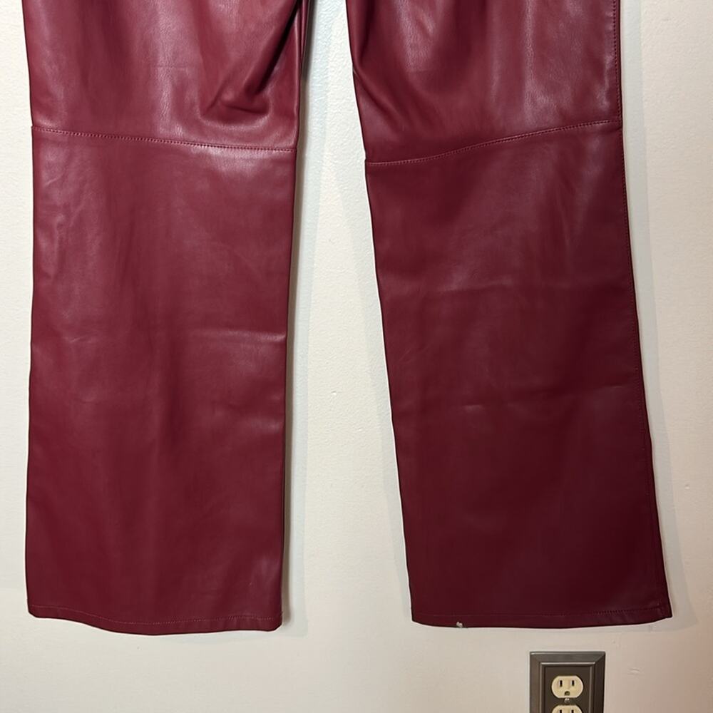 Free People We The Free Uptown burgundy faux bootcut leather pants - Picture 7 of 11
